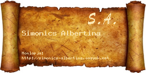 Simonics Albertina névjegykártya